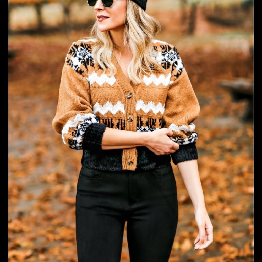 Ann Taylor fair isle cropped cardigan - Picture 5 of 11